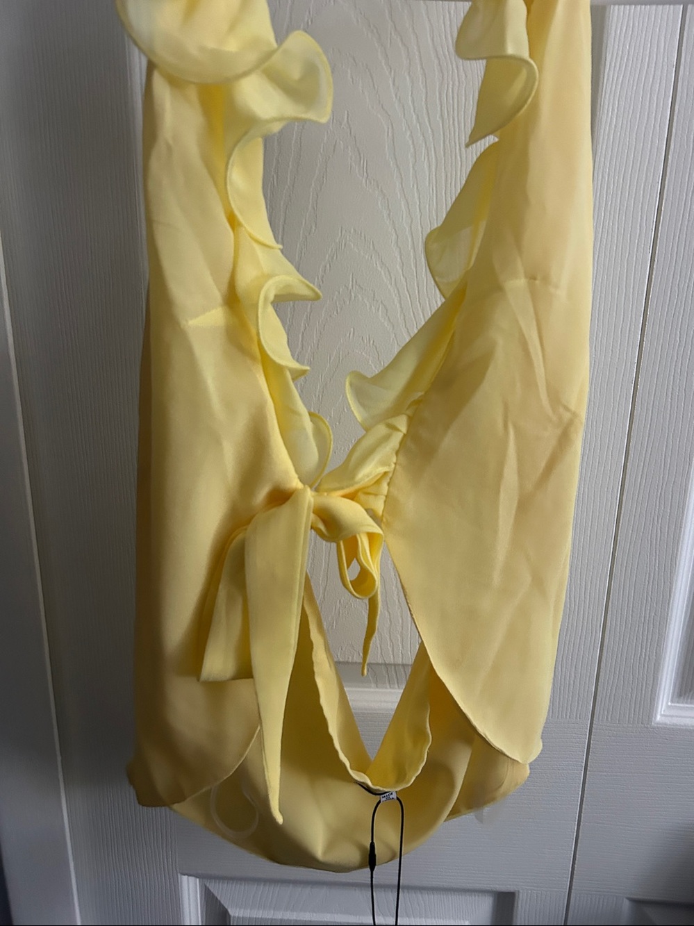 Fashion Nova Pale Yellow Ruffle Halter Tank - Picture 4 of 4